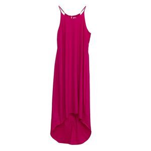 Old Navy Bright Pink Sleeveless High Low Maxi Slip Dress Women's Size L